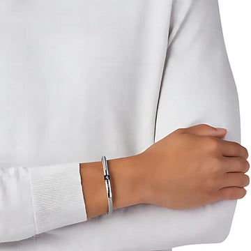 Ανδρικό βραχιόλι Emporio Armani EGS1623040 Heritage από ανοξείδωτο ατσάλι σε ασημί χρώμα.